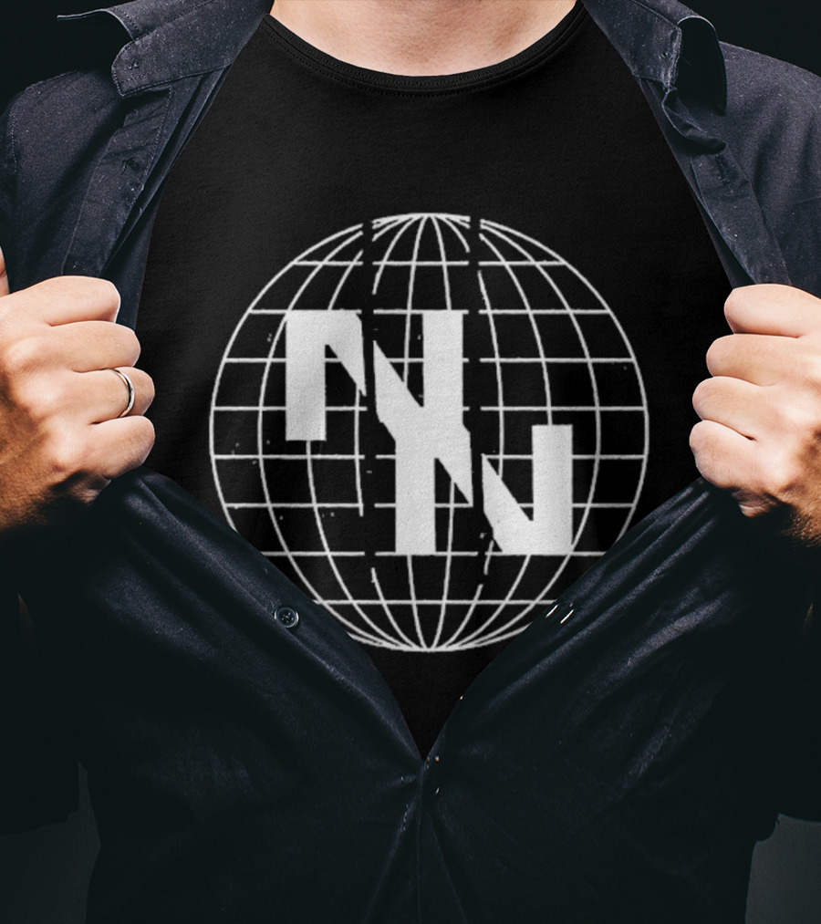 Now Now Digital World Globe Grid Overlay Design T-Shirt