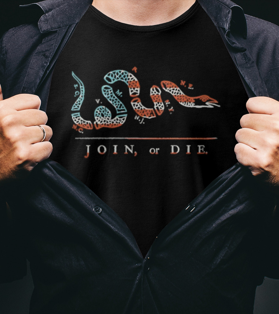 Join Or Die Patriotic Snake Flag T-Shirt