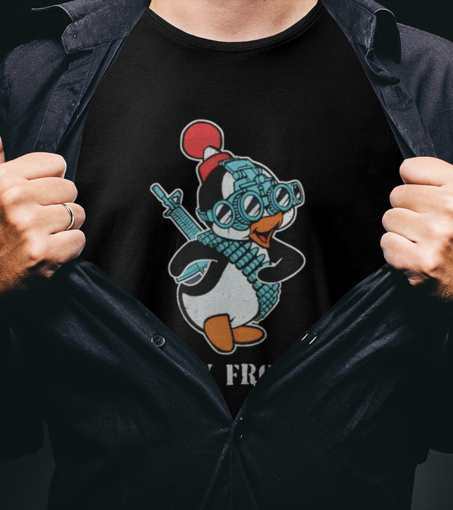 Tactical Penguin Stay Frosty Night Vision Goggles And Rifle T-Shirt