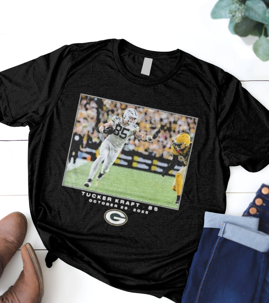 Tucker Kraft 85 Green Bay Packers NFL October 26 2025 Week 8 T-Shirt