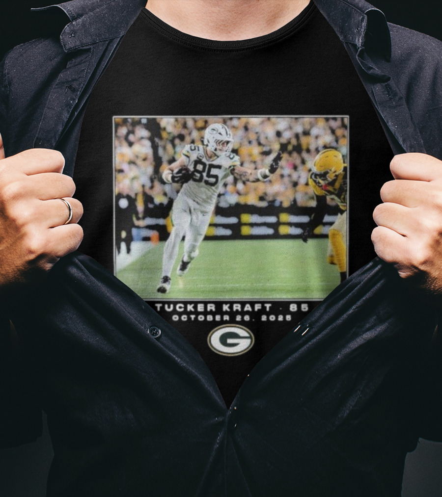 Tucker Kraft 85 Green Bay Packers NFL October 26 2025 Week 8 T-Shirt