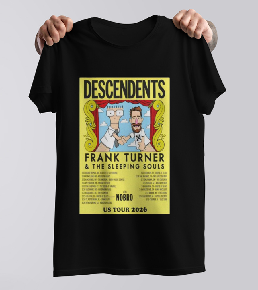 Descendents Frank Turner & The Sleeping Souls NOBRO US Tour 2026 With Concert Dates T-Shirt