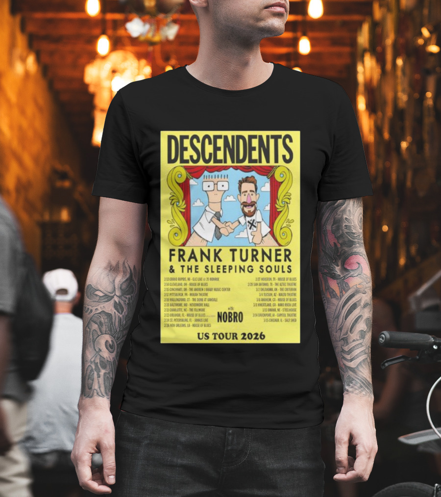 Descendents Frank Turner & The Sleeping Souls NOBRO US Tour 2026 With Concert Dates T-Shirt