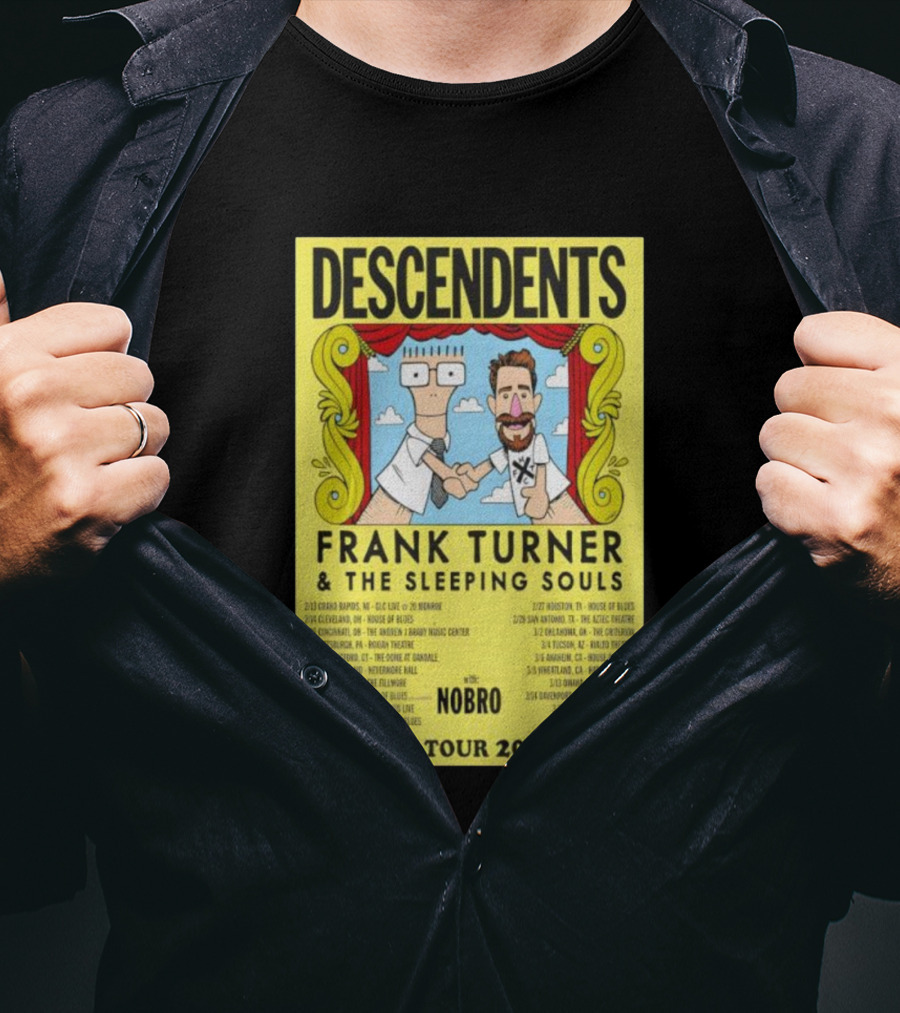 Descendents Frank Turner & The Sleeping Souls NOBRO US Tour 2026 With Concert Dates T-Shirt