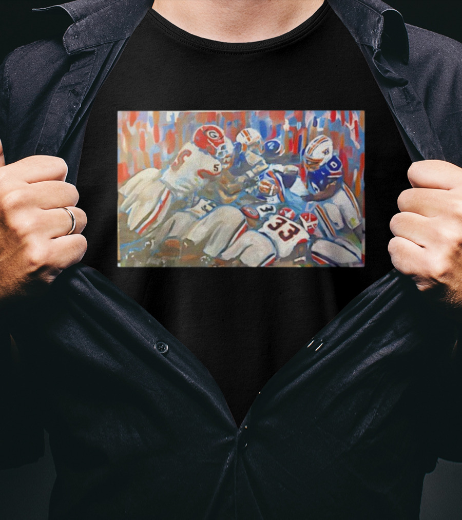 Georgia Vs Auburn Historic Gridiron Clash Power Passion And Glory In American Football Battle T-Shirt