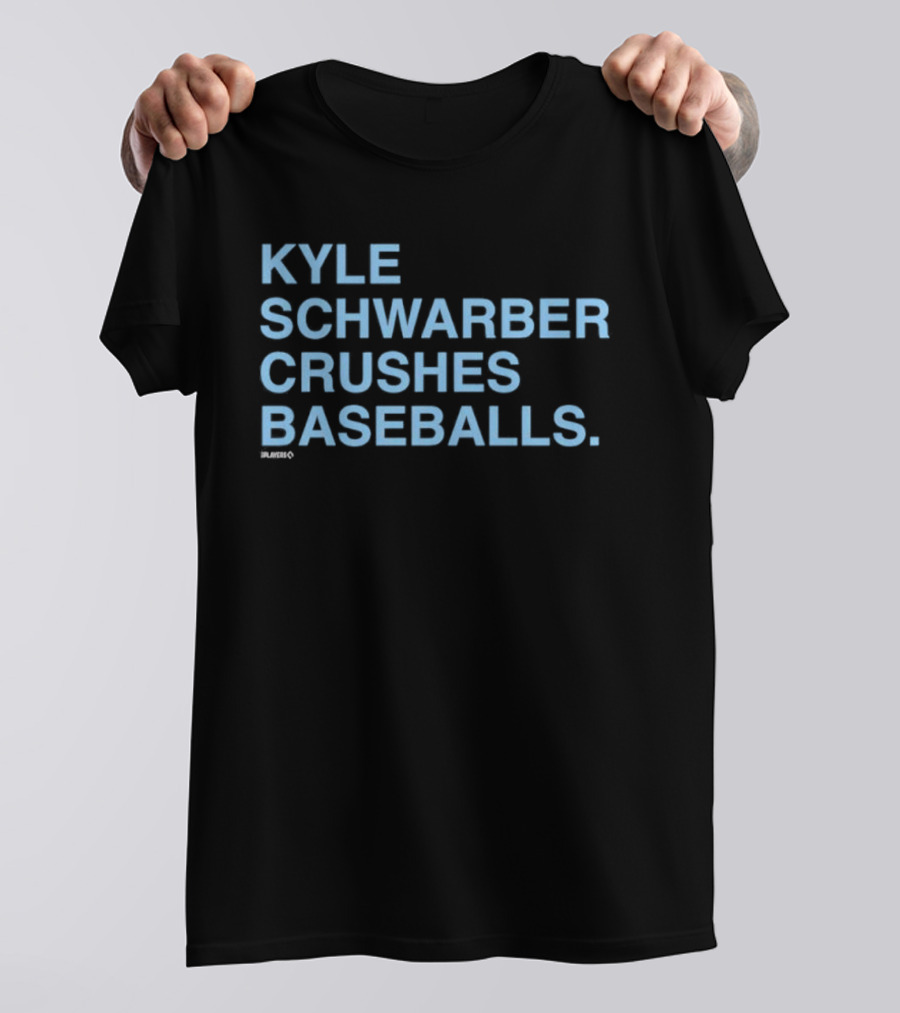 Kyle Schwarber Crushes Baseballs Bold Text Sports Design T-Shirt