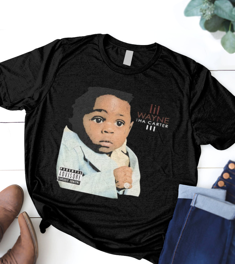 Lil Wayne Tha Carter III Album Cover Baby With Parental Advisory Explicit Content T-Shirt