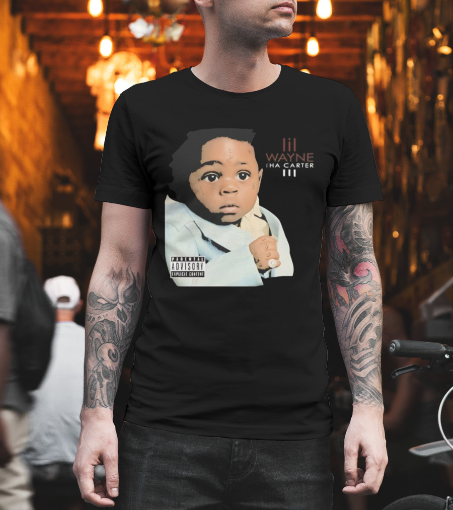 Lil Wayne Tha Carter III Album Cover Baby With Parental Advisory Explicit Content T-Shirt