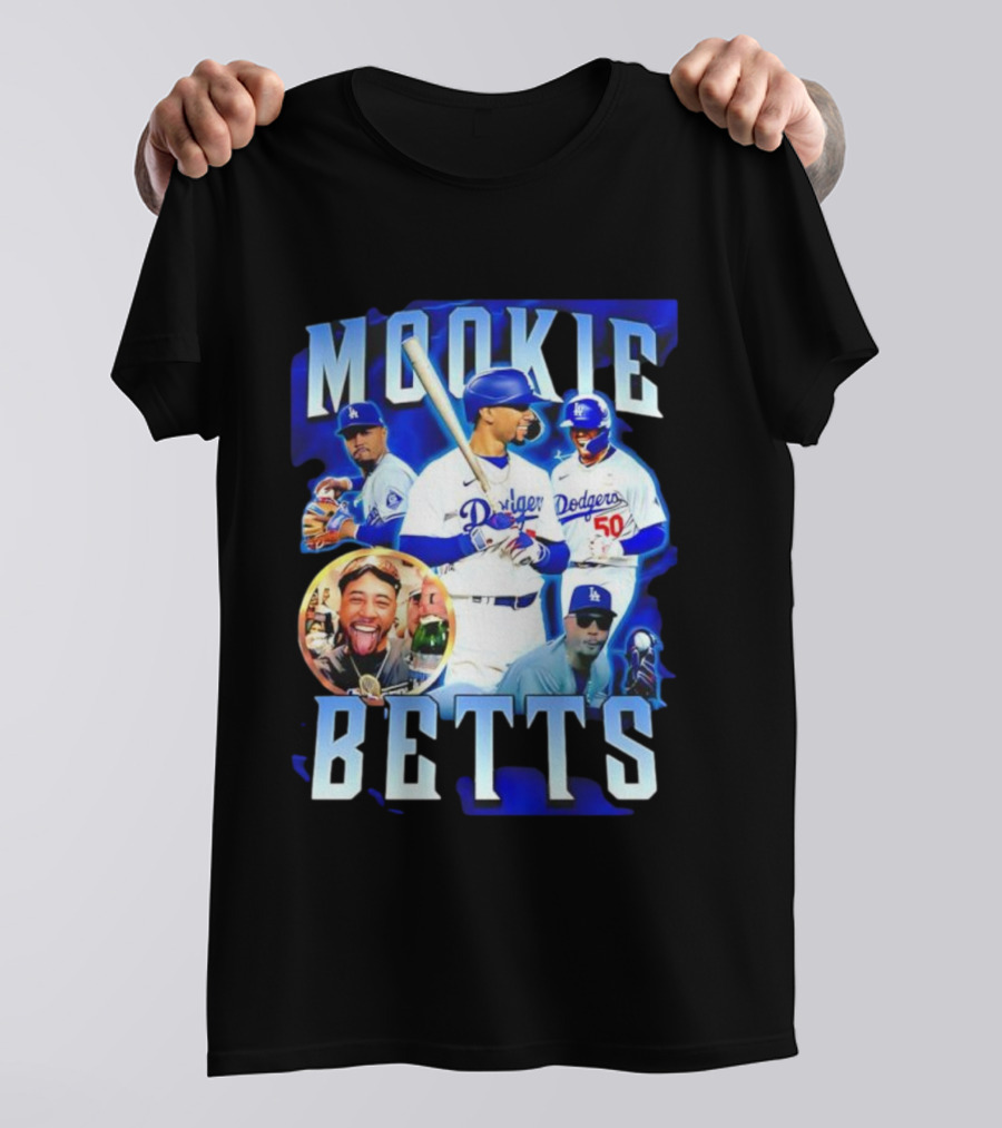 Mookie Betts LA Dodgers Player Collage T-Shirt