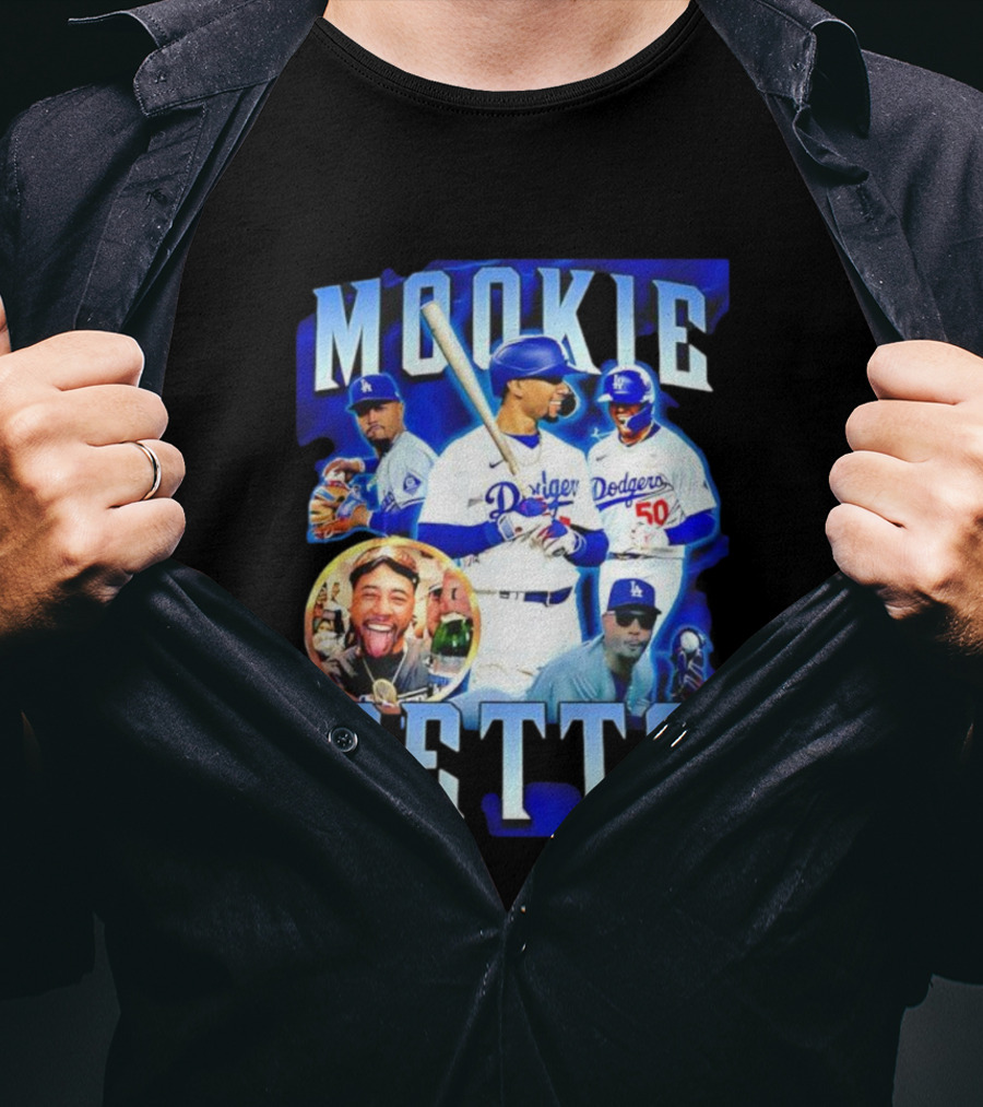Mookie Betts LA Dodgers Player Collage T-Shirt