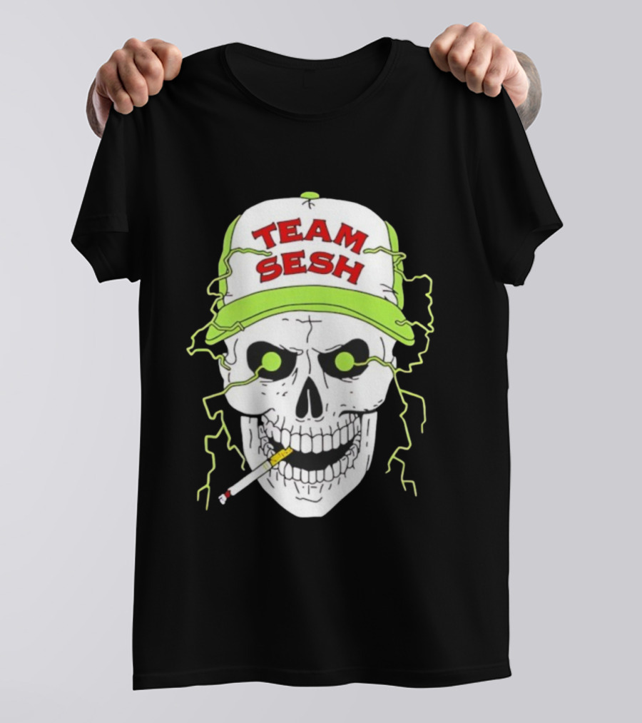 Team Sesh Skull Smoking Bone Tour North America 2025 T-Shirt