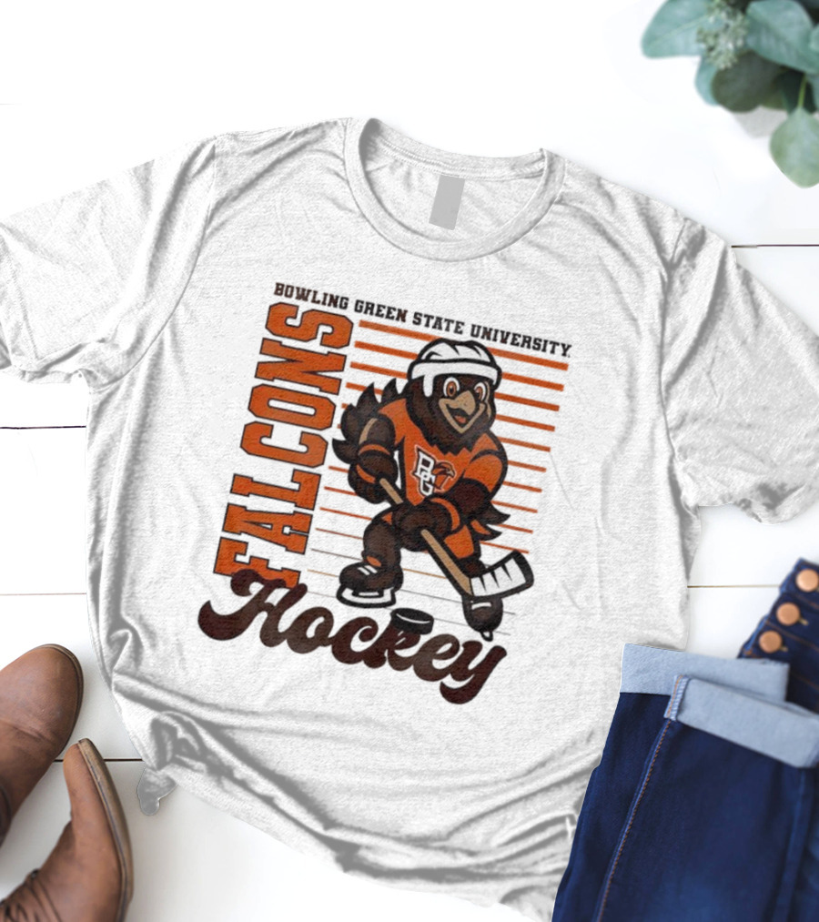 Bowling Green Falcons Freddy Falcon Hockey BG Mascot T-Shirt