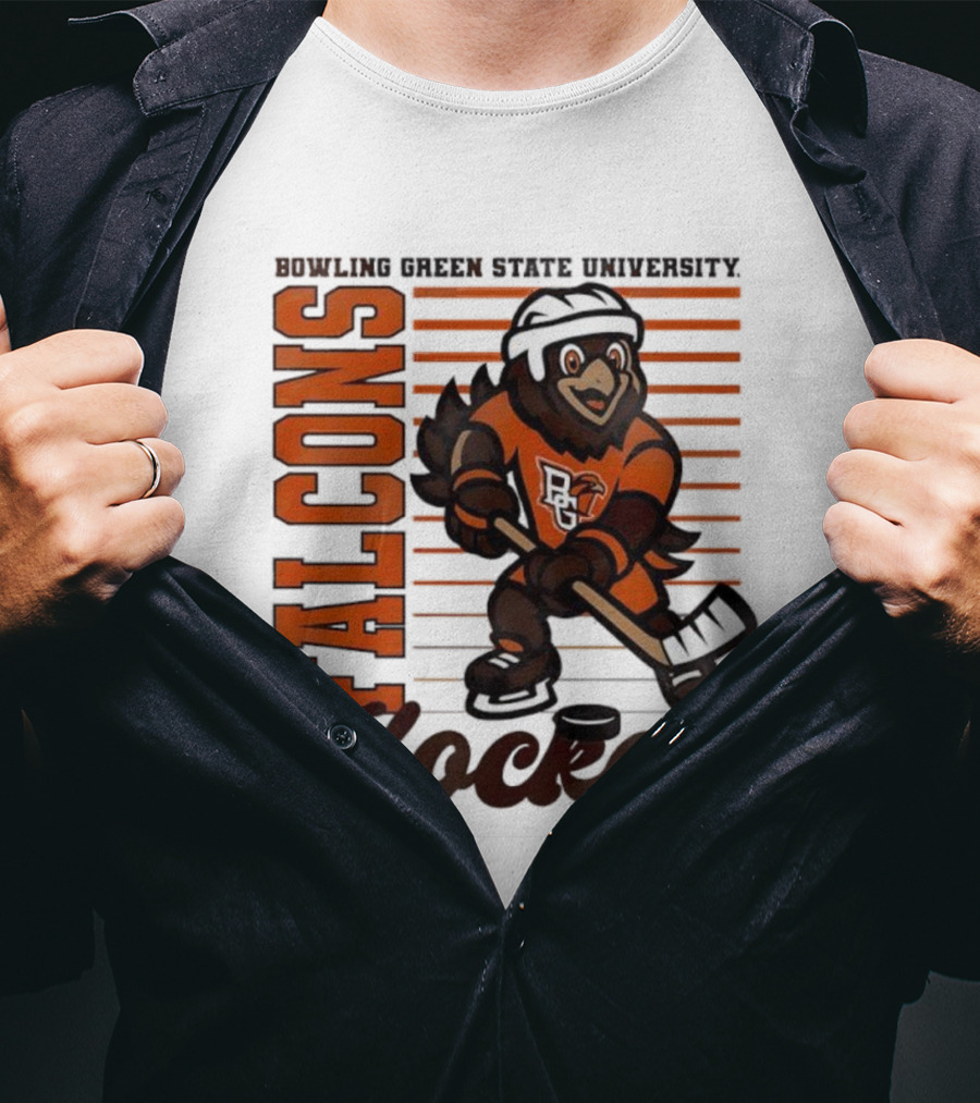 Bowling Green Falcons Freddy Falcon Hockey BG Mascot T-Shirt