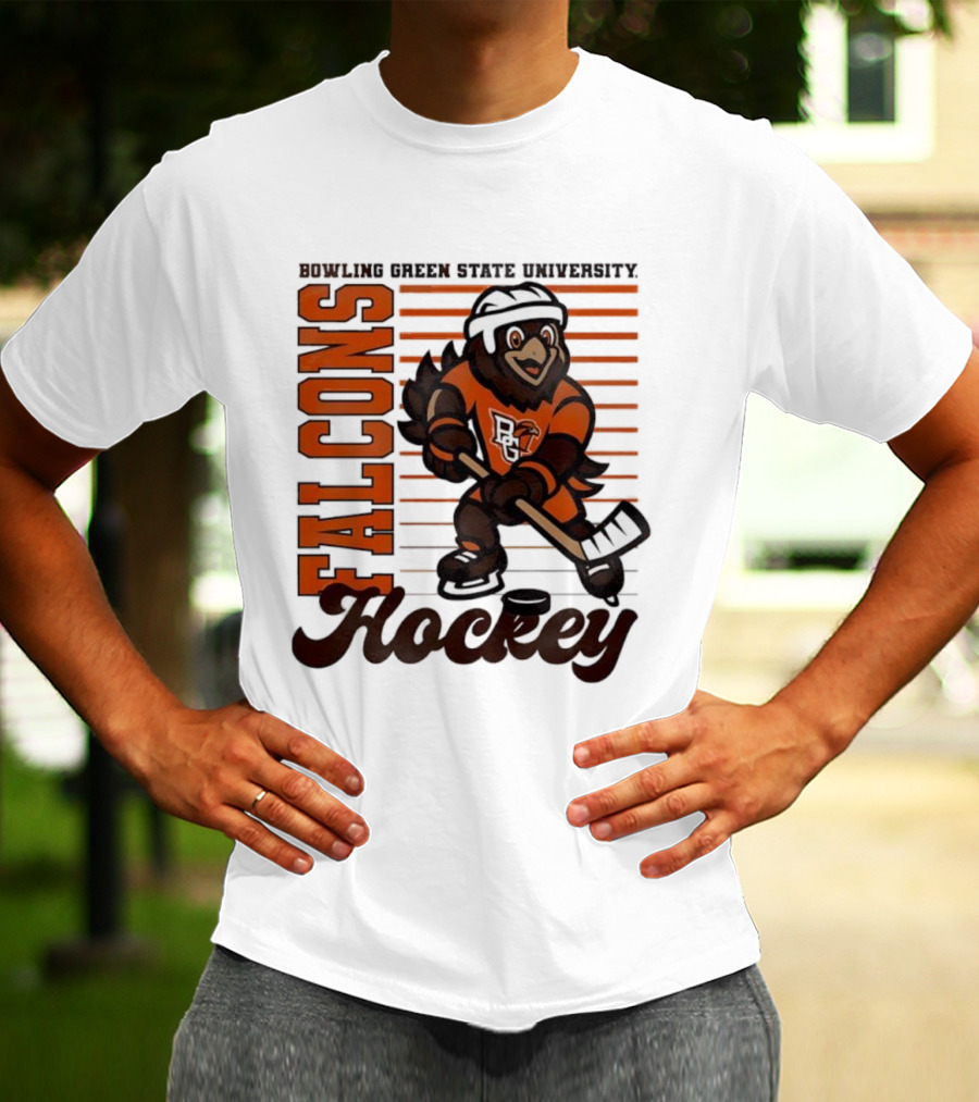 Bowling Green Falcons Freddy Falcon Hockey BG Mascot T-Shirt