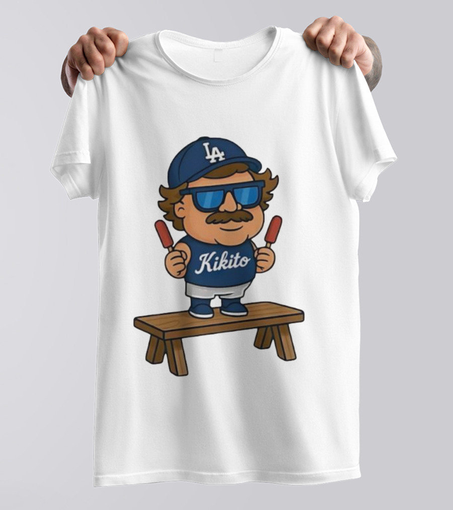 Kikito Popsicles LA Cap Character With Sunglasses And Mustache T-Shirt