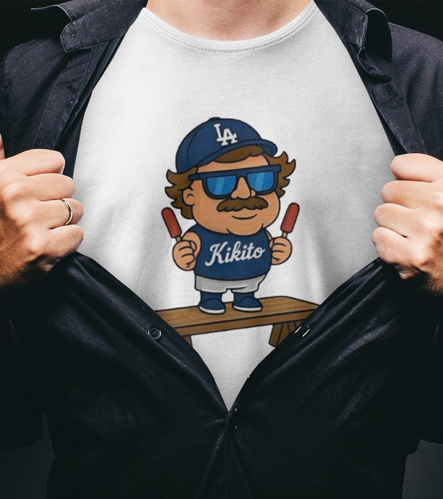 Kikito Popsicles LA Cap Character With Sunglasses And Mustache T-Shirt