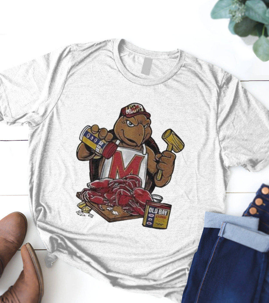 Maryland Terrapins Testudo Old Bay Crab Picking Maryland Pride T-Shirt