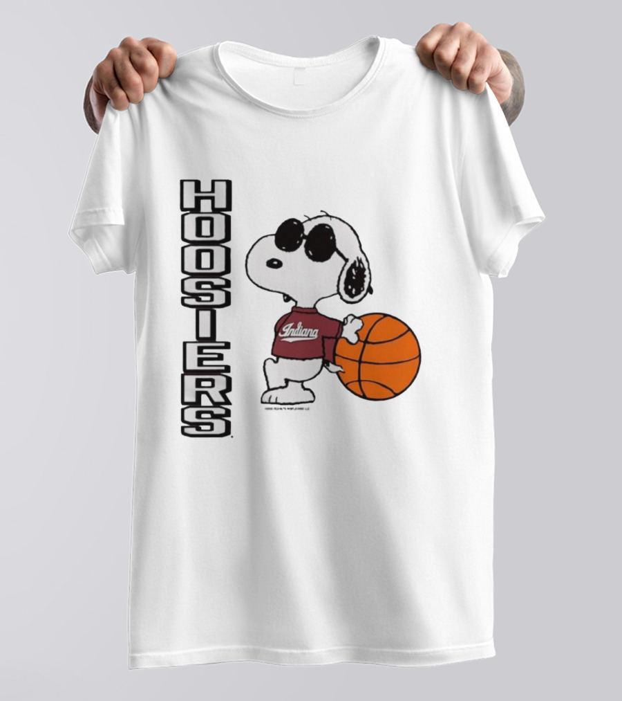 Indiana Hoosiers Peanuts Joe Cool Snoopy Basketball Fan Apparel T-Shirt