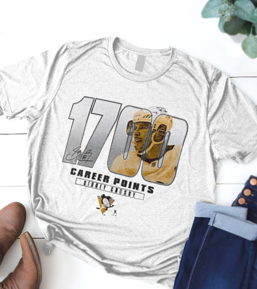 Sidney Crosby 1700 Pittsburgh Penguins Achievement Signature T-Shirt