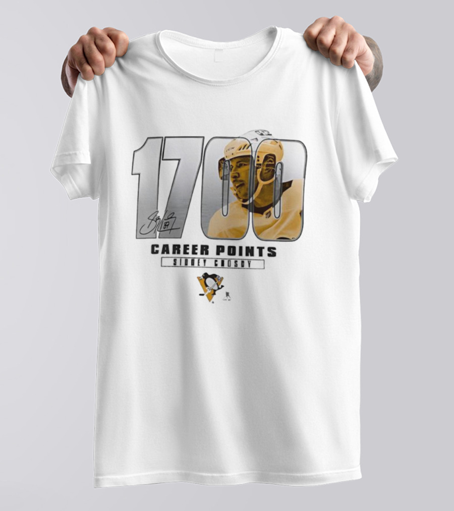 Sidney Crosby 1700 Pittsburgh Penguins Achievement Signature T-Shirt