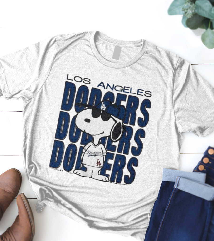 Snoopy Los Angeles Dodgers Jersey Vintage Style T-Shirt