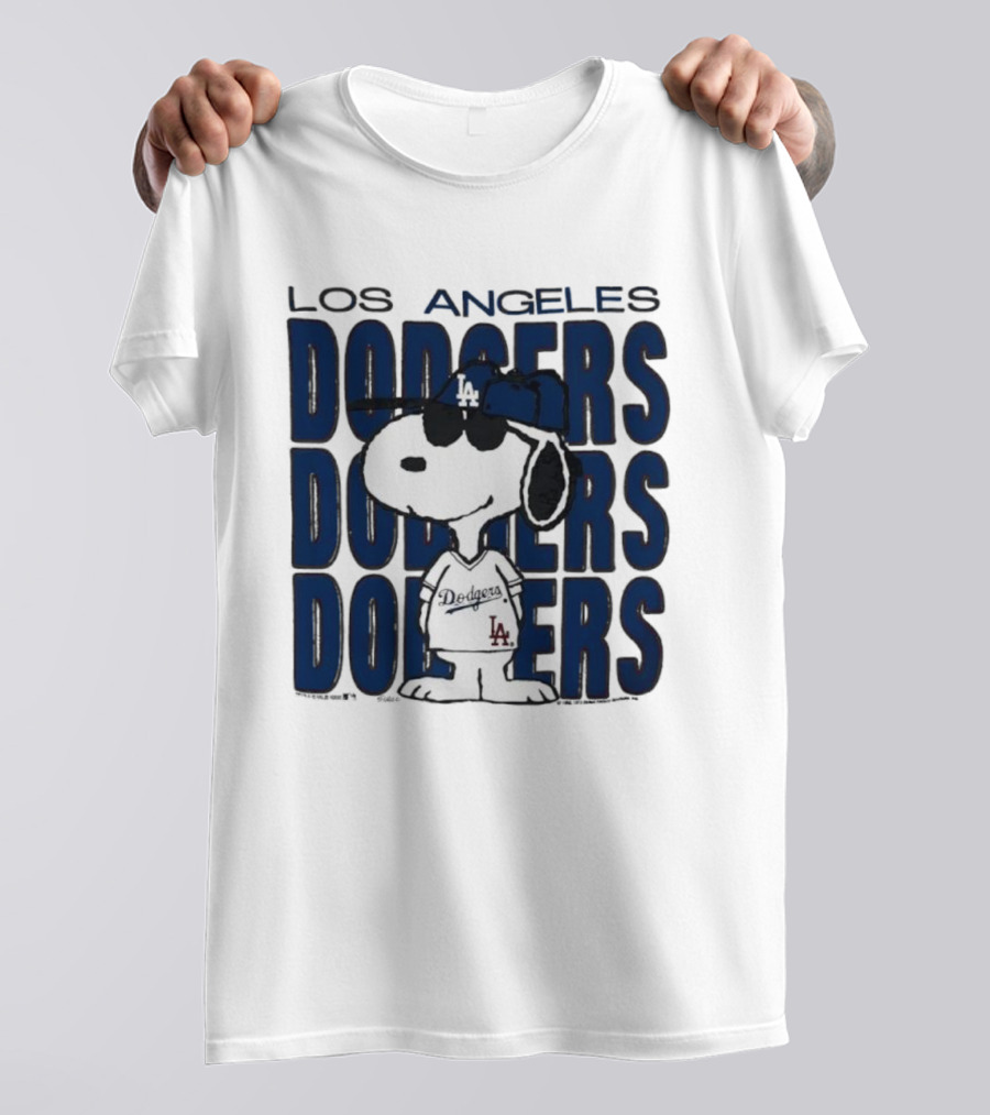 Snoopy Los Angeles Dodgers Jersey Vintage Style T-Shirt