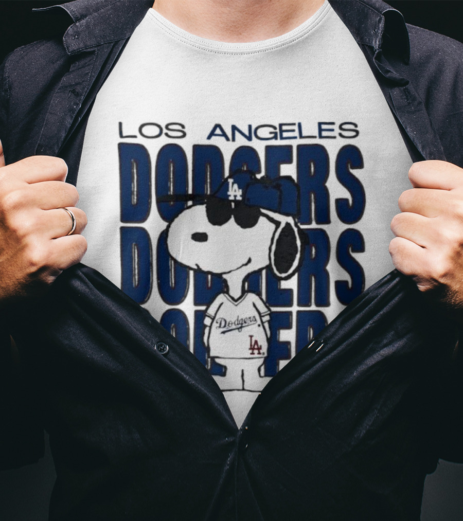 Snoopy Los Angeles Dodgers Jersey Vintage Style T-Shirt