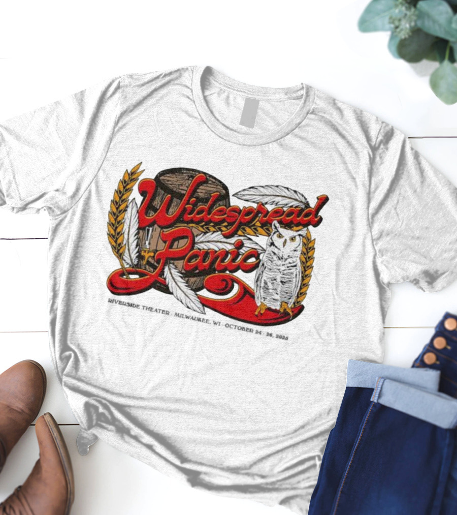 Widespread Panic Owl And Barrel Milwaukee Riverside Theater Event T-Shirt