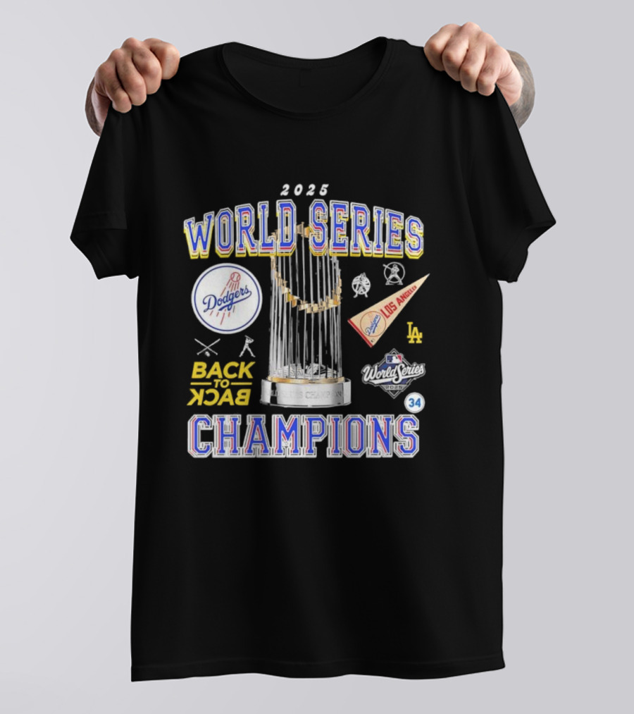 2025 World Series Champions Los Angeles Dodgers Back-to-Back Triumph T-Shirt