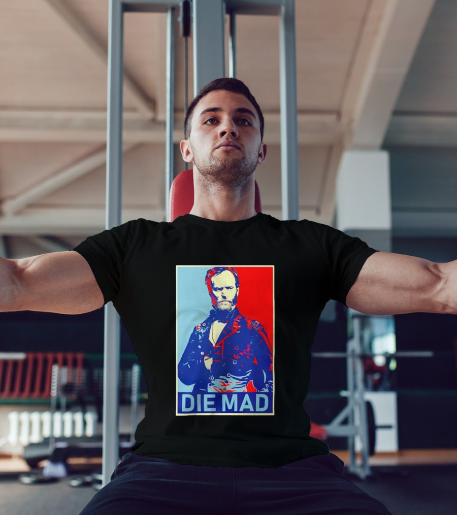 Die Mad Sherman Essential Bold Political Art Red Blue Portrait T-Shirt