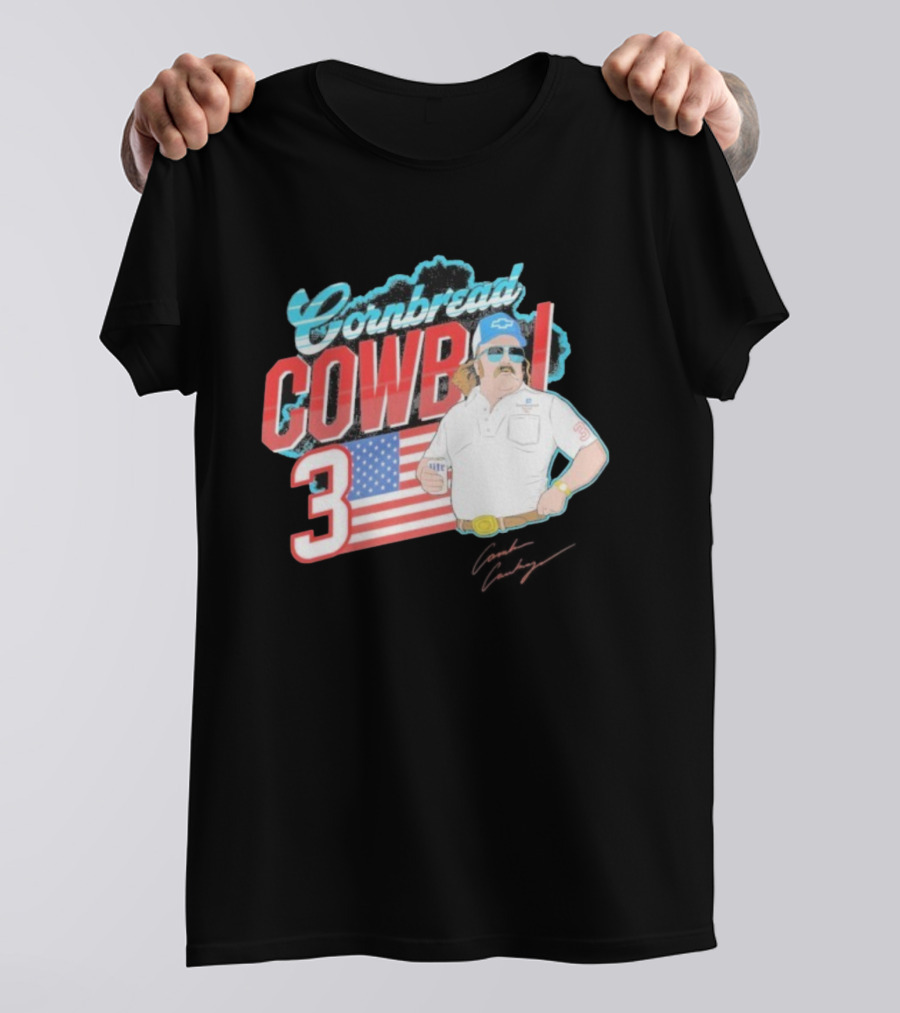 Cornbread Cowboi American Flag 3 Racing Fan T-Shirt