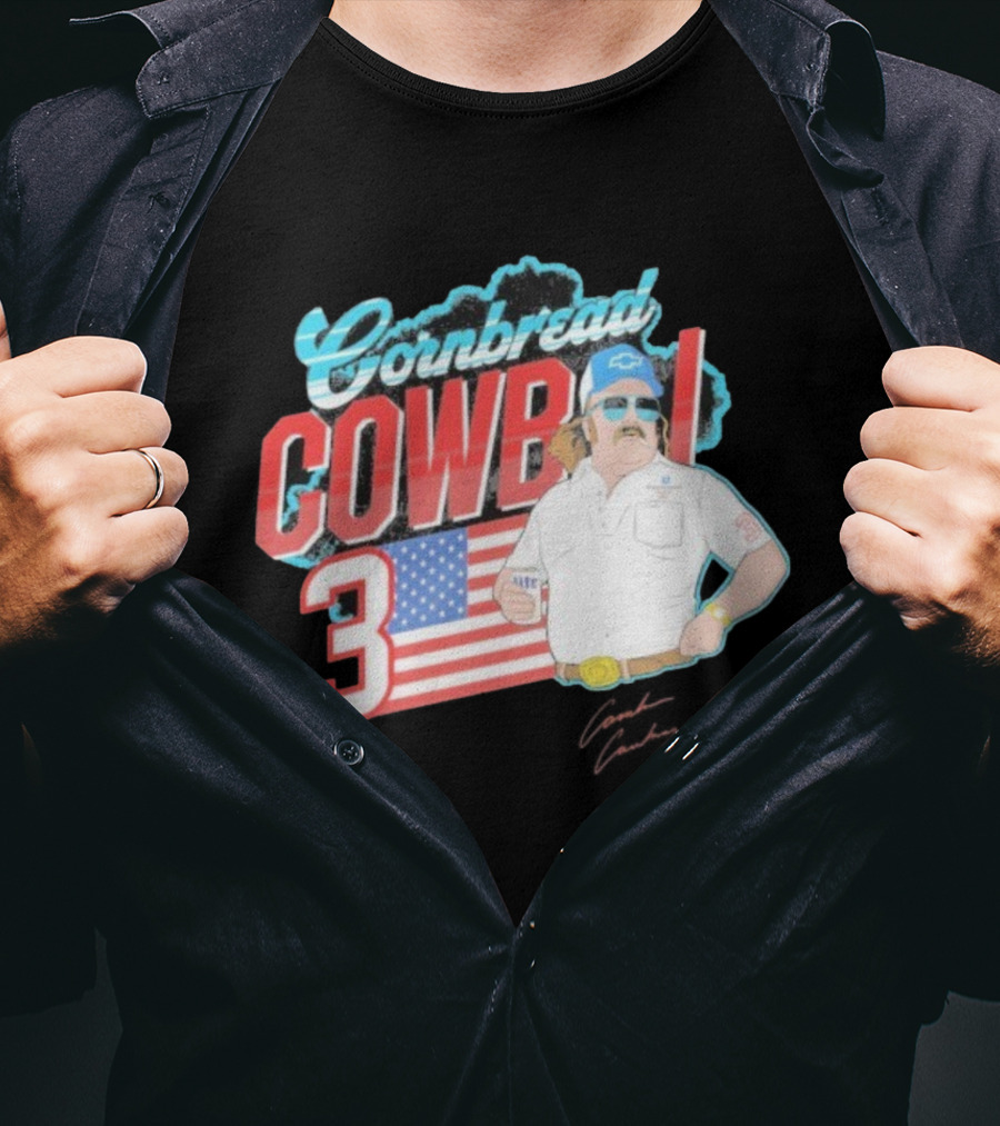 Cornbread Cowboi American Flag 3 Racing Fan T-Shirt