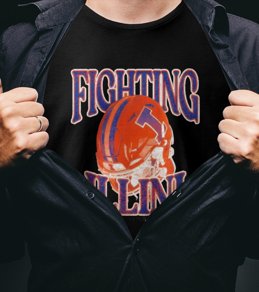 Fighting Illini Football Helmet Classic Design T-Shirt