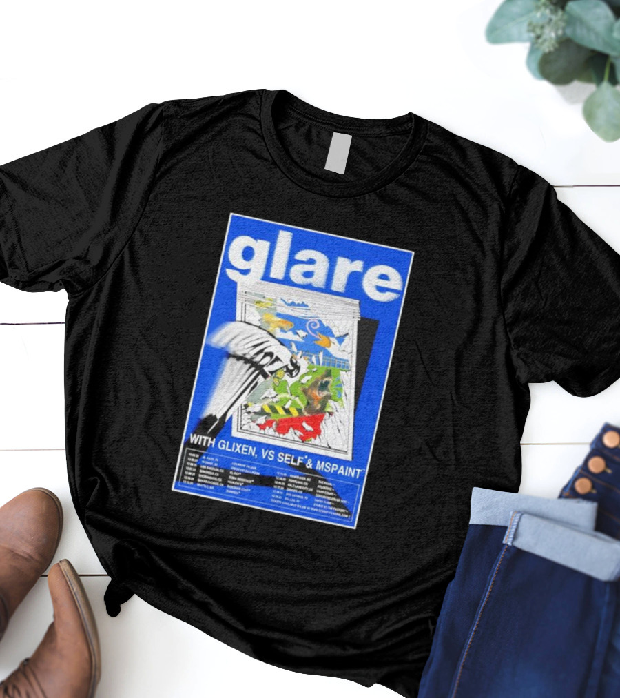 Glare Tour December 2025 With Glixen VS Self MSPAINT Concert Dates T-Shirt