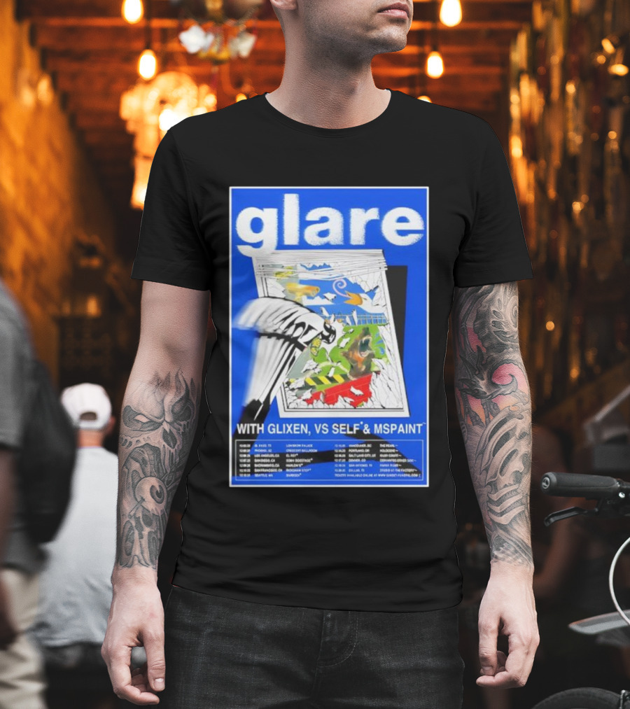 Glare Tour December 2025 With Glixen VS Self MSPAINT Concert Dates T-Shirt