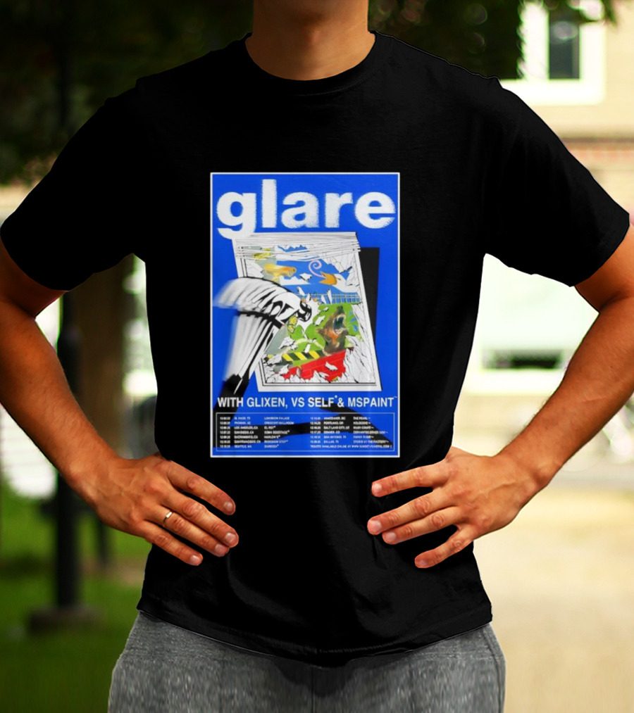 Glare Tour December 2025 With Glixen VS Self MSPAINT Concert Dates T-Shirt