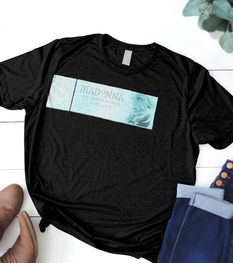 Madonna Drowned World Tour 2001 Blue Aesthetic Album Art T-Shirt