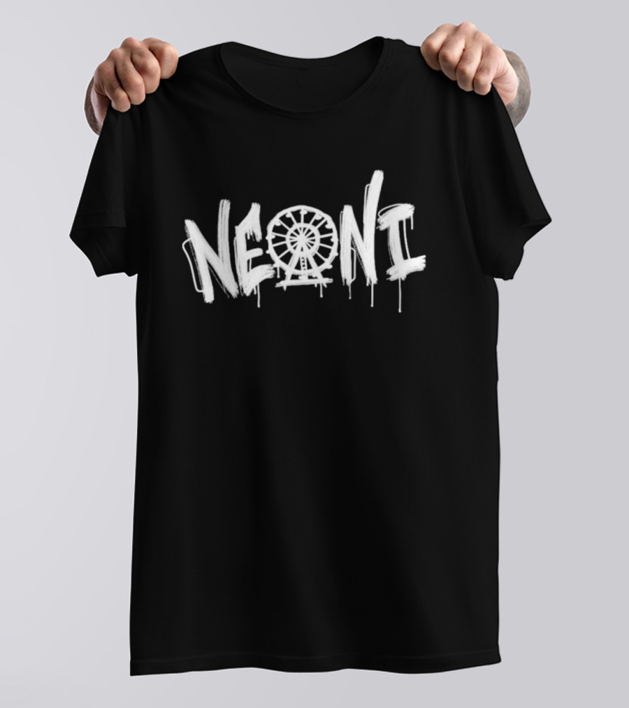 Neoni Ferris Wheel Dripping Graffiti Style Text T-Shirt