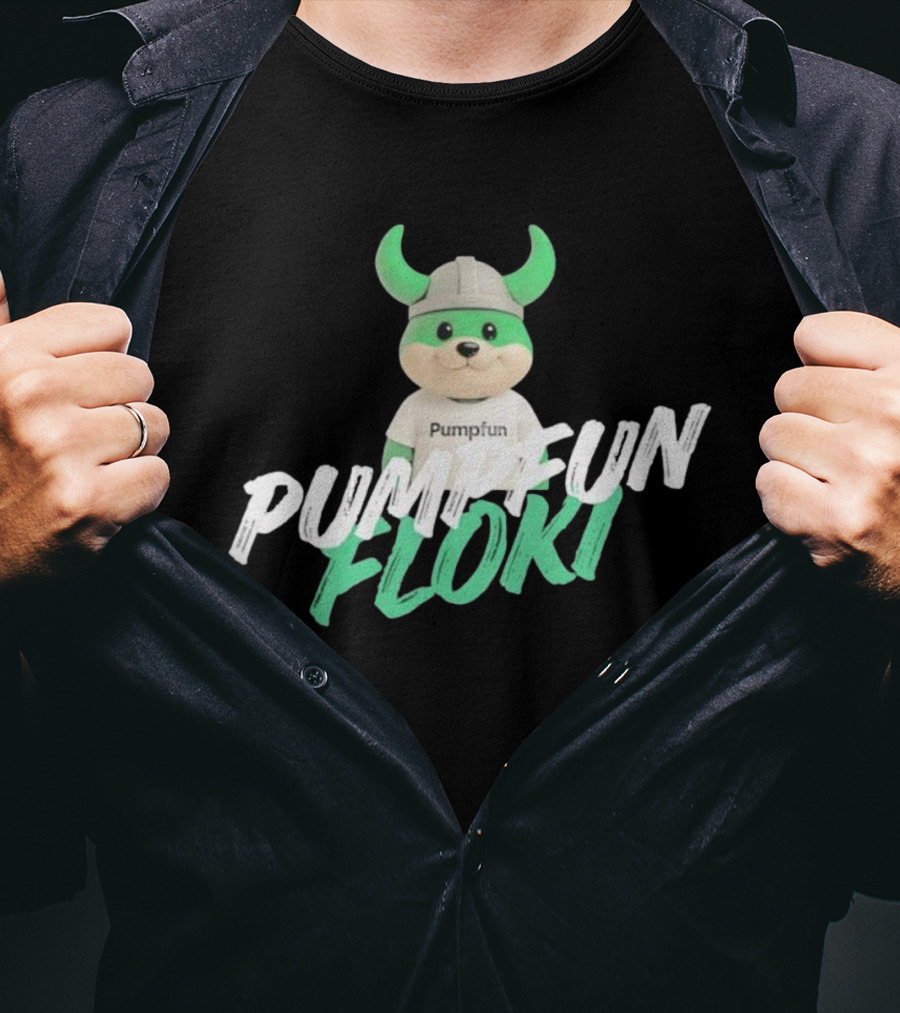 Pumpfun Floki Viking Helmet Character T-Shirt