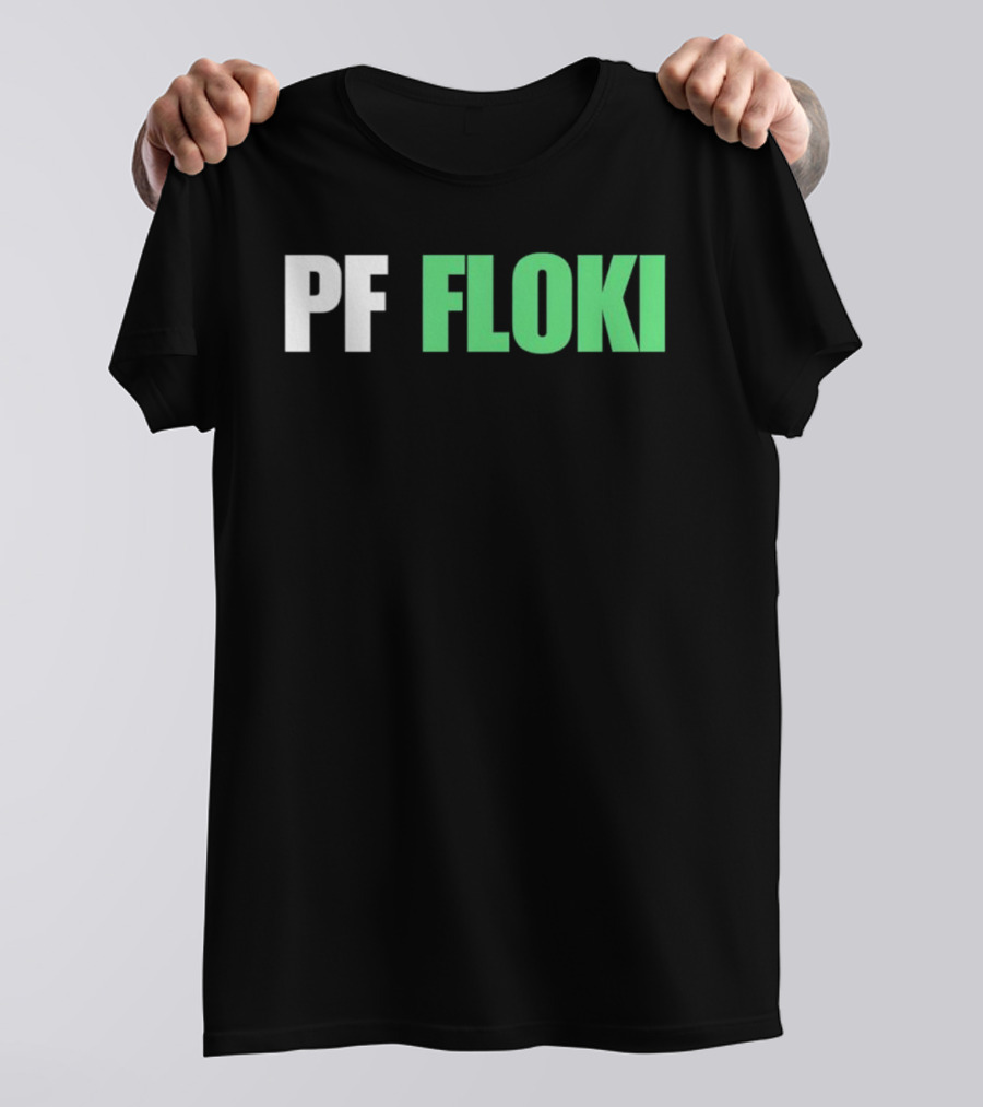 PF Floki Green And White Bold Text T-Shirt