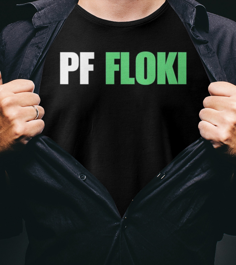 PF Floki Green And White Bold Text T-Shirt
