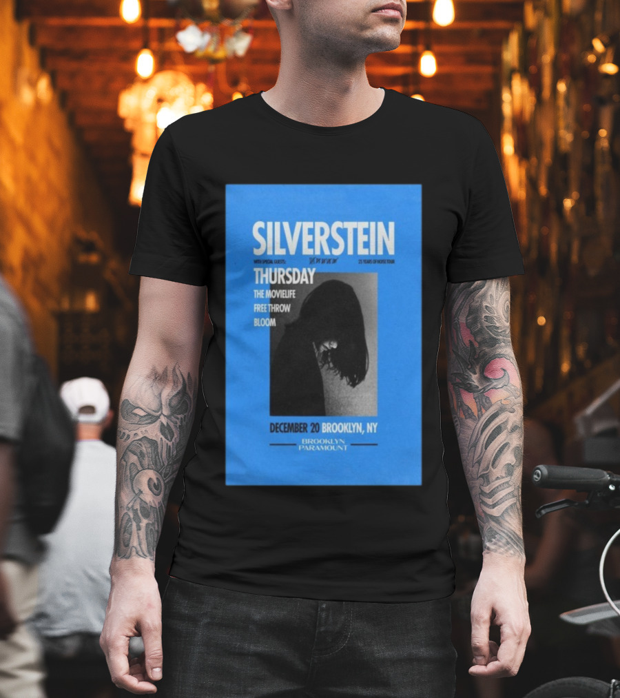 Silverstein 25 Years Of Noise Tour Brooklyn Paramount December 20 Thursday With Special Guests The Movielife Free Throw Bloom T-Shirt
