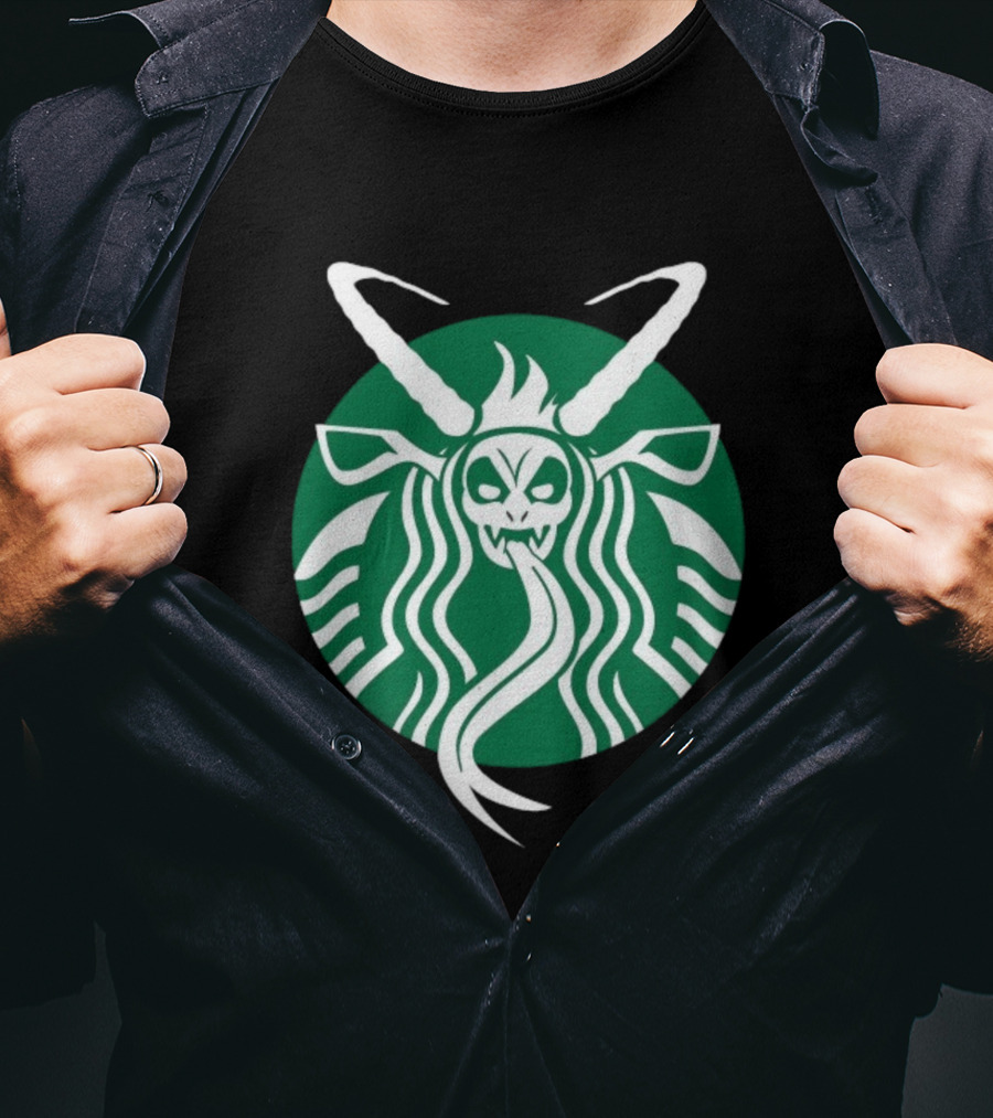 Starbucks Krampuspresso Christmas Coffee Monster Design T-Shirt