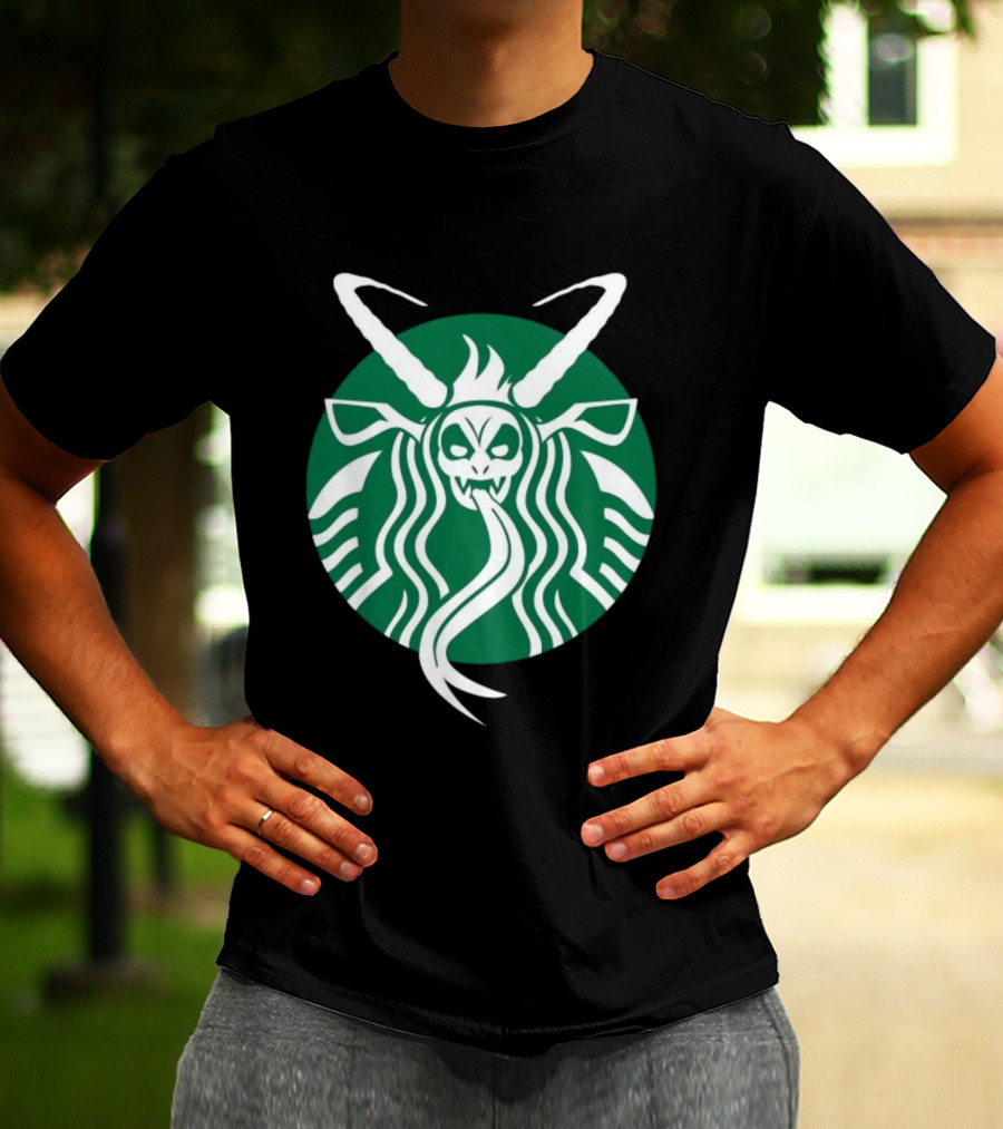 Starbucks Krampuspresso Christmas Coffee Monster Design T-Shirt