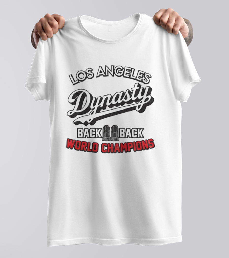 Los Angeles Dodgers Dynasty Back 2 Back World Champions T-Shirt
