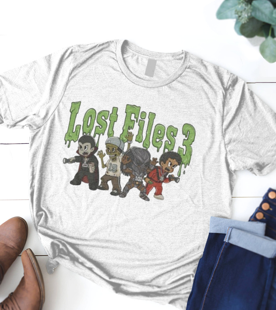 Lost Files 3 Characters With Vampire Zombie Alien Costumes T-Shirt