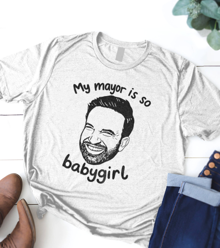 My Mayor Is So Babygirl Zohran Mamdani Big Face Smile T-Shirt
