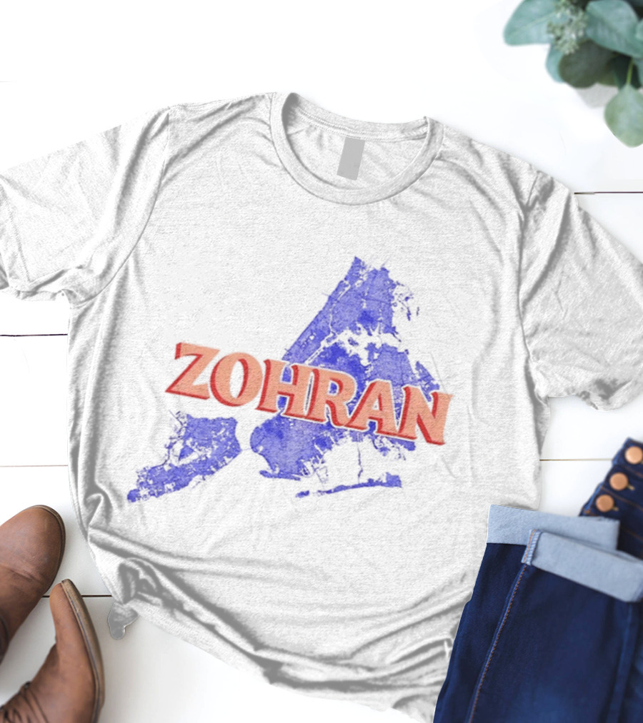 Zohran Mamdani NYC Mayor 2025 Campaign Blue Map Design T-Shirt