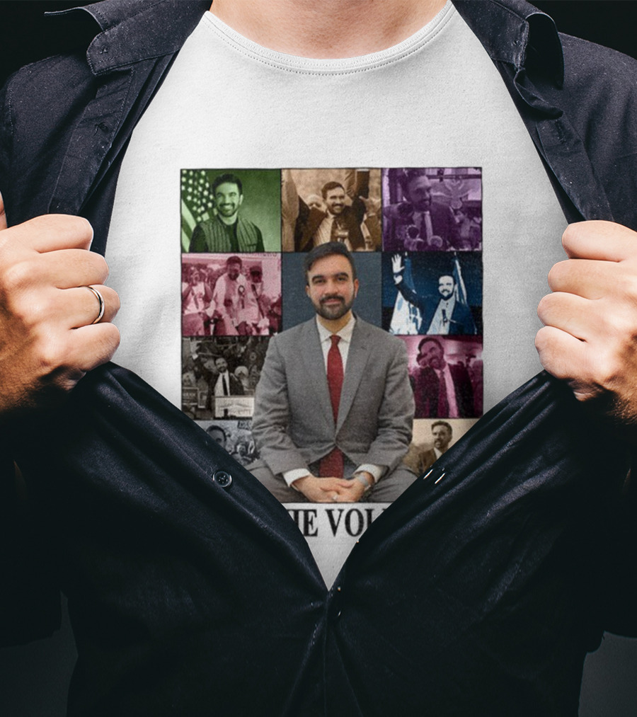 Zohran Mamdani Turn The Volume Up NYC 2026 The Eras Tour Vintage Portrait Collection T-Shirt