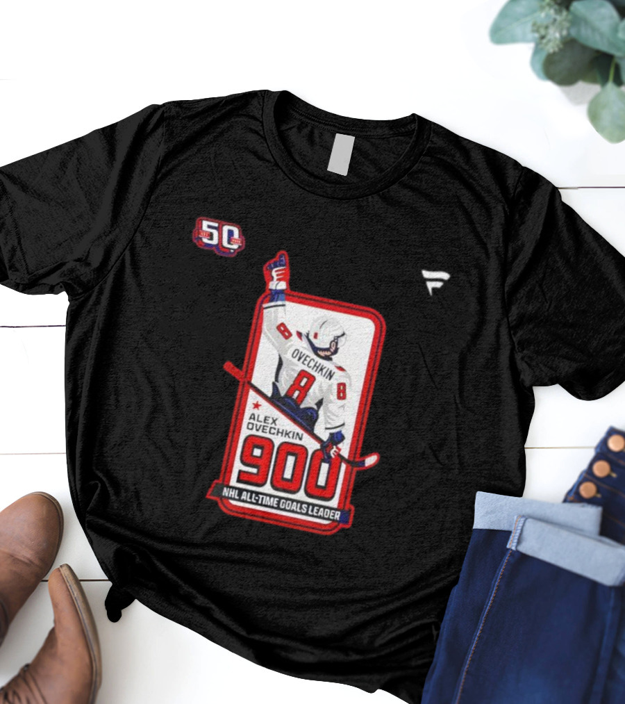 Alex Ovechkin NHL All-Time Goals Leader 900 Goals 50th Anniversary 2025 T-Shirt